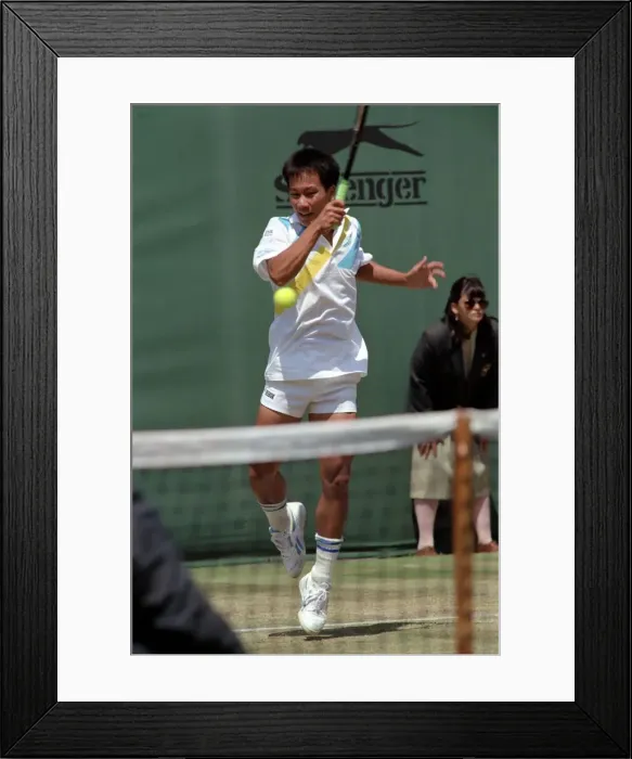 Framed Print : All England Lawn Tennis Championships at Wimbledon Action during the Mens Singles Framed Print : All England Lawn Tennis Championships at Wimbledon Action during the Mens Singles