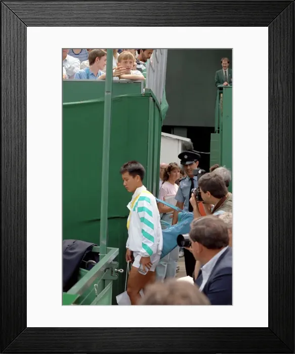 Framed Print : All England Lawn Tennis Championships at Wimbledon Action during the Mens Singles