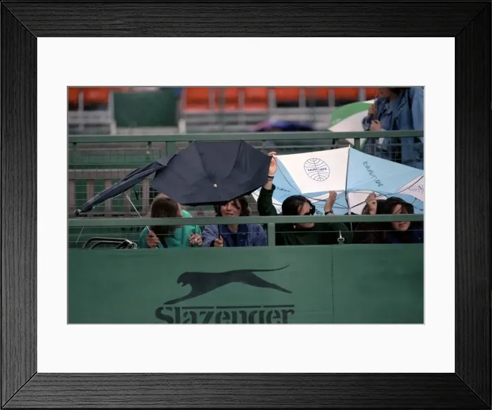 Framed Print : Wimbledon Tennis. Weather Rain Pix. June 1989 89-3840-003 Framed Print : Wimbledon Tennis. Weather Rain Pix. June 1989 89-3840-003