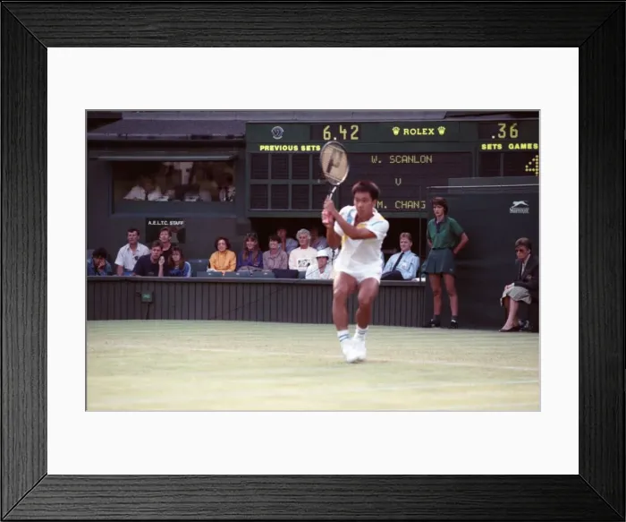 Framed Print : All England Lawn Tennis Championships at Wimbledon Michael Chang in action during Framed Print : All England Lawn Tennis Championships at Wimbledon Michael Chang in action during