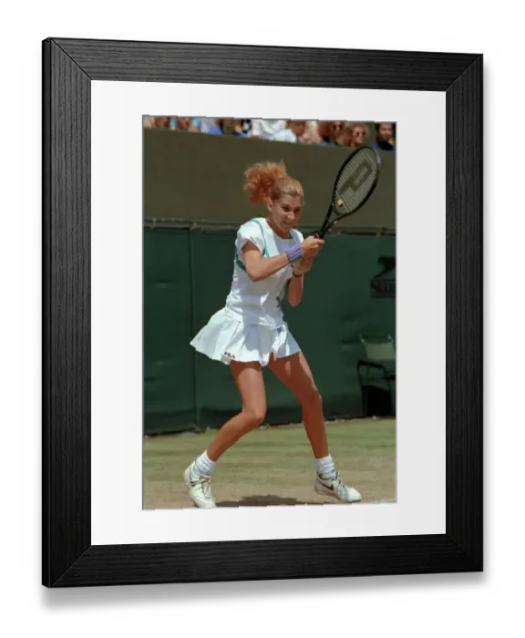Framed Print : Wimbledon Tennis. Monica seles. Action. June 1989 89-3908-054