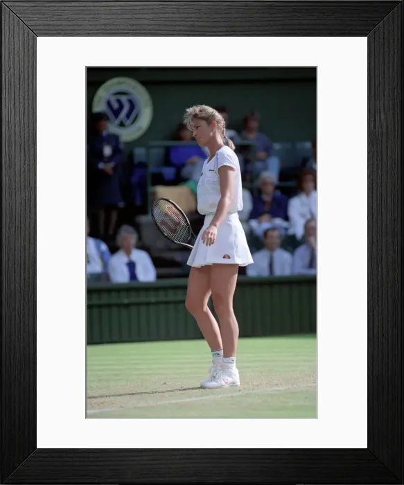 Framed Print : Wimbledon Tennis. Chris Evert. Tennis Action. June 1989 89-3895-050 Framed Print : Wimbledon Tennis. Chris Evert. Tennis Action. June 1989 89-3895-050