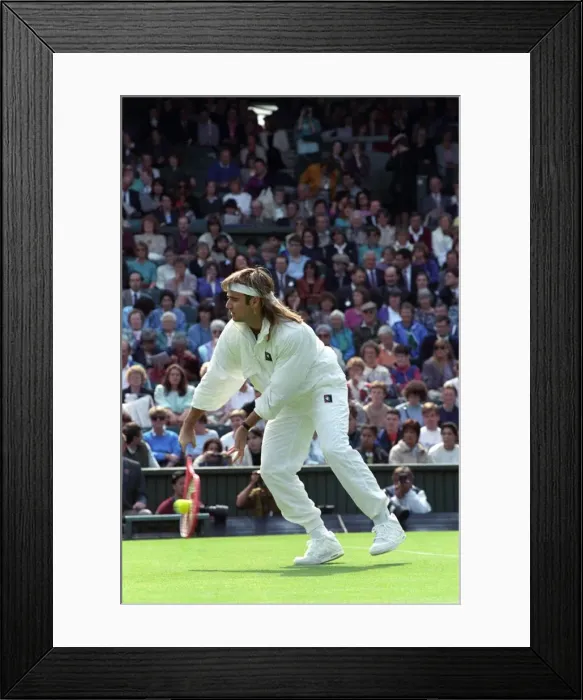 Framed Print : Wimbledon Tennis. Andre Agassi. June 1991 91-4091-201 Framed Print : Wimbledon Tennis. Andre Agassi. June 1991 91-4091-201