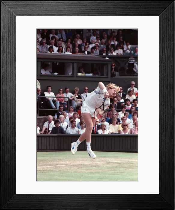 Framed Print : Wimbledon Tennis. Boris Becker v. Pat Cash. June 1988 88-3488-098 Framed Print : Wimbledon Tennis. Boris Becker v. Pat Cash. June 1988 88-3488-098