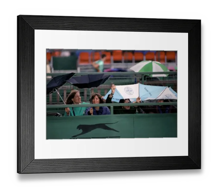 Framed Print : Wimbledon Tennis. Weather Rain Pix. June 1989 89-3840-002