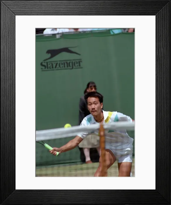 Framed Print : All England Lawn Tennis Championships at Wimbledon Action during the Mens Singles Framed Print : All England Lawn Tennis Championships at Wimbledon Action during the Mens Singles