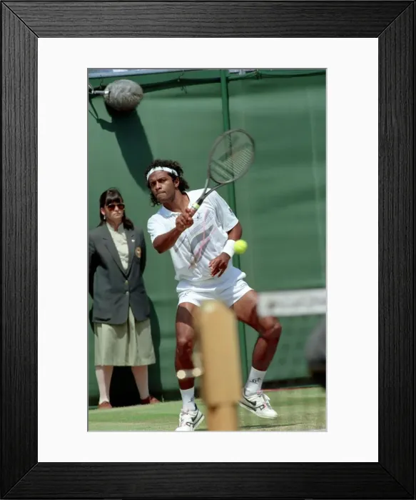 Framed Print : All England Lawn Tennis Championships at Wimbledon Action during the Mens Singles Framed Print : All England Lawn Tennis Championships at Wimbledon Action during the Mens Singles