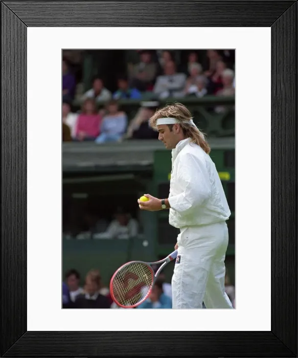 Framed Print : Wimbledon Tennis. Andre Agassi. June 1991 91-4091-151 Framed Print : Wimbledon Tennis. Andre Agassi. June 1991 91-4091-151
