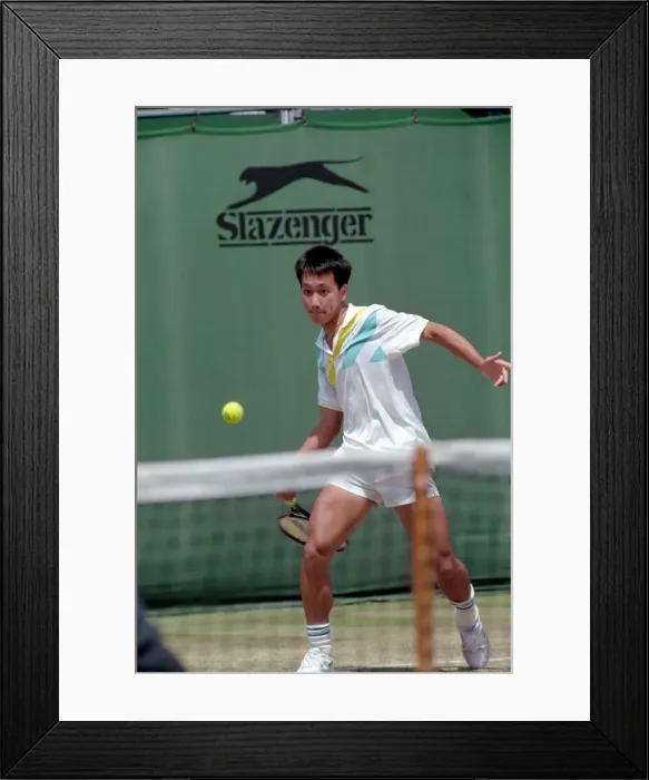 Framed Print : All England Lawn Tennis Championships at Wimbledon Action during the Mens Singles
