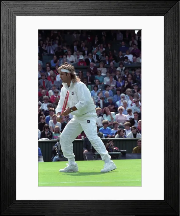 Framed Print : Wimbledon Tennis. Andre Agassi. June 1991 91-4091-204