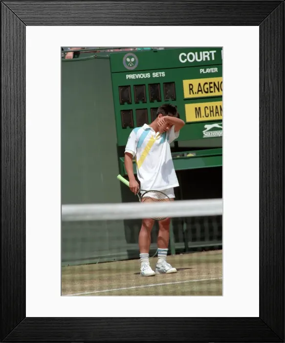 Framed Print : All England Lawn Tennis Championships at Wimbledon Action during the Mens Singles