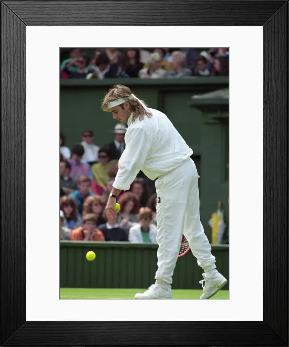 Framed Print : Wimbledon Tennis. Andre Agassi. June 1991 91-4091-148 Framed Print : Wimbledon Tennis. Andre Agassi. June 1991 91-4091-148