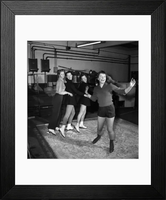 Framed Print : Maj. Britt rehearses show to be put on at the Washington Hotel. March 1952 C1335 Framed Print : Maj. Britt rehearses show to be put on at the Washington Hotel. March 1952 C1335