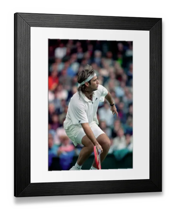 Framed Print : Wimbledon Tennis. Andre Agassi Training. June 1991 91-4091-225 Framed Print : Wimbledon Tennis. Andre Agassi Training. June 1991 91-4091-225