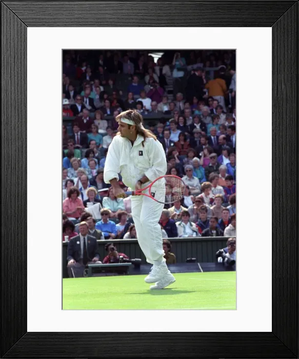 Framed Print : Wimbledon Tennis. Andre Agassi. June 1991 91-4091-194 Framed Print : Wimbledon Tennis. Andre Agassi. June 1991 91-4091-194