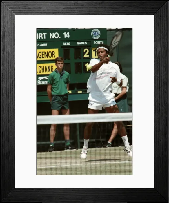 Framed Print : All England Lawn Tennis Championships at Wimbledon Action during the Mens Singles Framed Print : All England Lawn Tennis Championships at Wimbledon Action during the Mens Singles