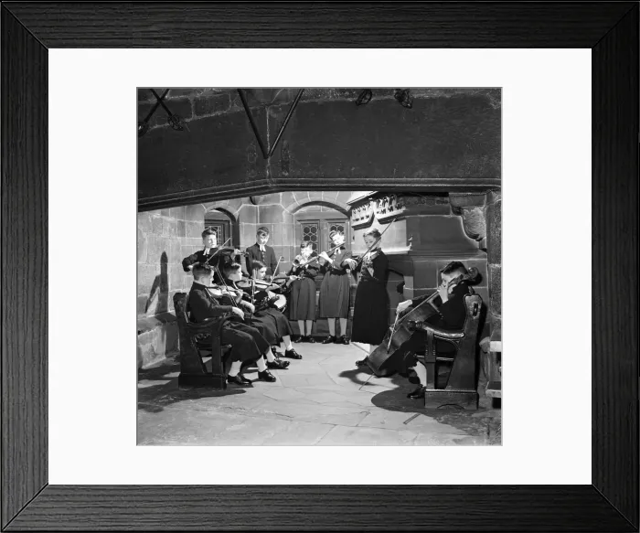 Framed Print : Orchestra, in traditional uniform of Chethams hospital (School), Manchester Framed Print : Orchestra, in traditional uniform of Chethams hospital (School), Manchester