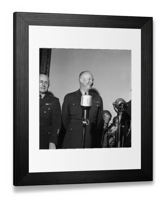 Framed Print : General Dwight Eisenhower at press conference in London. January 1951 B270