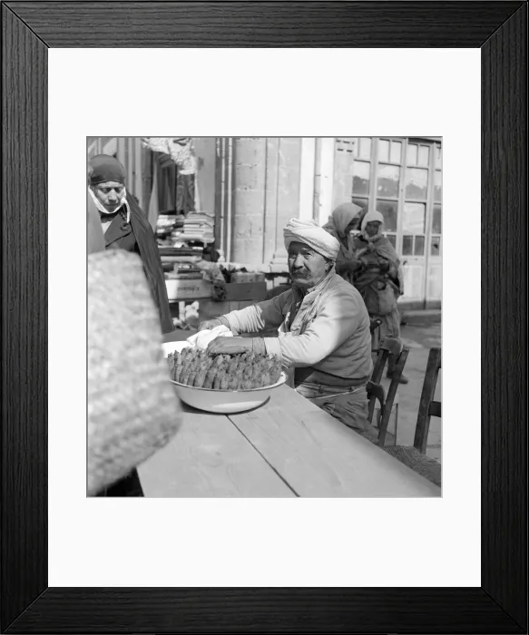 Framed Print : Traders at the Ladies Bazaar which opens every Friday in Nicosia, Cyprus