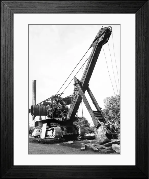Framed Print : Dwarfed by the bucket at this giarnt 100 ton steam powered excavator is 14 year old Framed Print : Dwarfed by the bucket at this giarnt 100 ton steam powered excavator is 14 year old