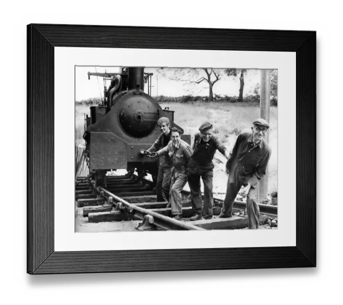 Framed Print : The Hetton a 132 year old locomotive being pulled into a shed at Beamish Museum by staff Framed Print : The Hetton a 132 year old locomotive being pulled into a shed at Beamish Museum by staff