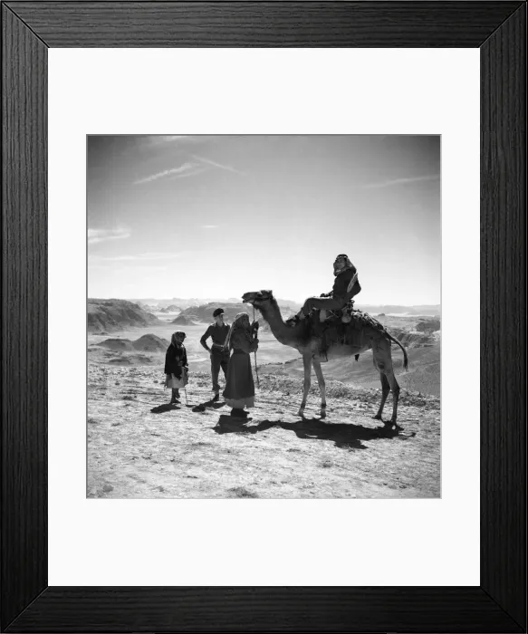 Framed Print : British soldiers with local Arab people and camel in the desert of Jordan Framed Print : British soldiers with local Arab people and camel in the desert of Jordan