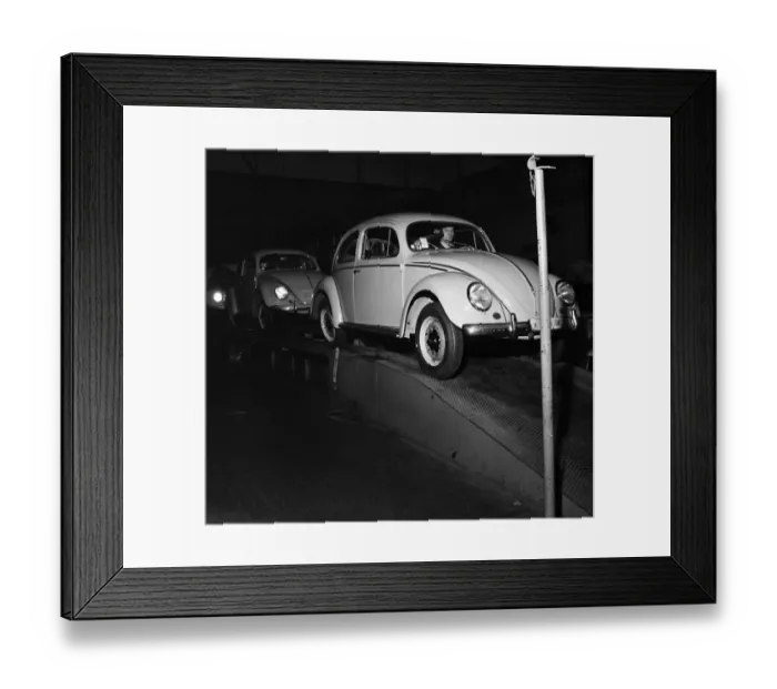Framed Print : General views of the production line at the volkswagen factory producing Beetle cars in Framed Print : General views of the production line at the volkswagen factory producing Beetle cars in