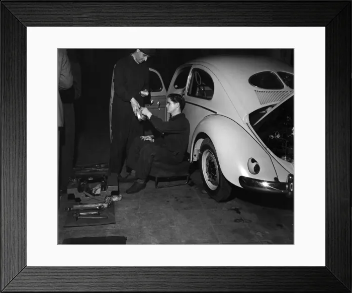 Framed Print : General views of the production line at the volkswagen factory producing Beetle cars in Framed Print : General views of the production line at the volkswagen factory producing Beetle cars in