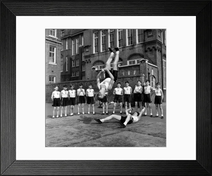 Framed Print : William Blake Secondary School, Battersea. Gymnastics. March 1952 C1257 Framed Print : William Blake Secondary School, Battersea. Gymnastics. March 1952 C1257