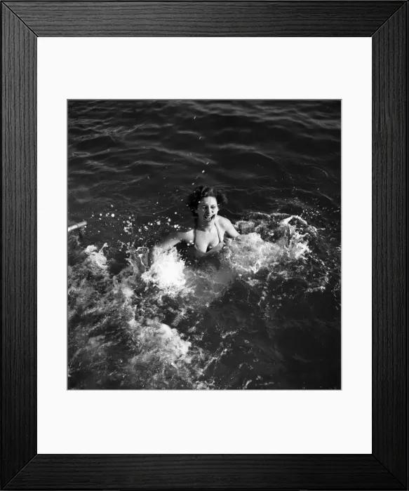 Framed Print : Diana Herman seen here bathing in the sea at Plymouth. March 1952 C1598 Framed Print : Diana Herman seen here bathing in the sea at Plymouth. March 1952 C1598