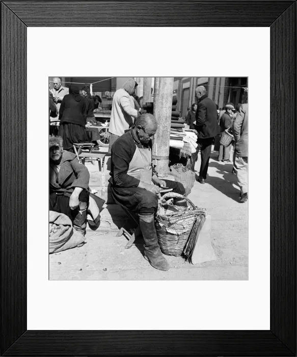 Framed Print : Traders at the Ladies Bazaar which opens every Friday in Nicosia, Cyprus