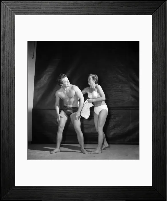 Framed Print : Strong Man Act. Brenda Armitage and Walter McCullan. March 1952 C1617-001 Framed Print : Strong Man Act. Brenda Armitage and Walter McCullan. March 1952 C1617-001