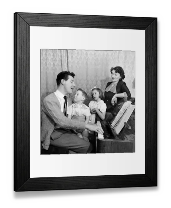 Framed Print : Max Bygraves comedian and singer seen here with his family after it was annouced he will Framed Print : Max Bygraves comedian and singer seen here with his family after it was annouced he will