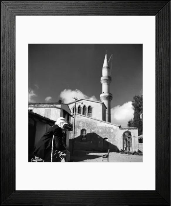 Framed Print : Cypriot Turk outside a Mosque in Cyprus. November 1952 C1103-010 Framed Print : Cypriot Turk outside a Mosque in Cyprus. November 1952 C1103-010