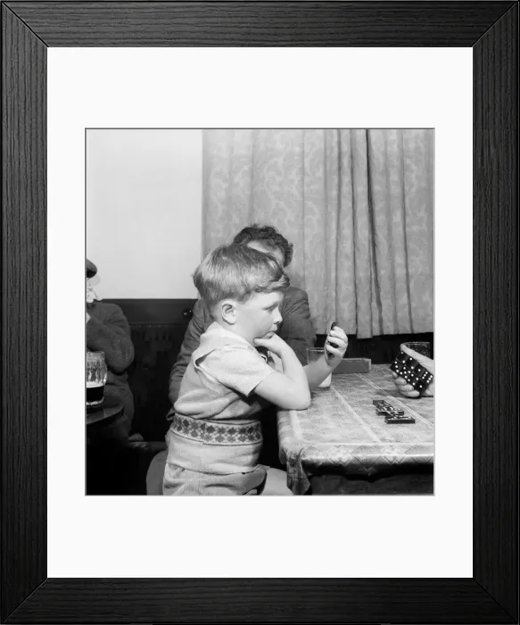 Framed Print : Paul Reynolds, 4 yrs. old dominoes player. April 1952 C1938 Framed Print : Paul Reynolds, 4 yrs. old dominoes player. April 1952 C1938