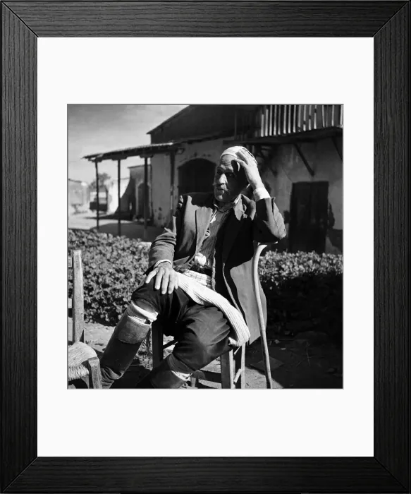 Framed Print : Cypriot Turk and Mosque in the background. November 1952 C1103-009