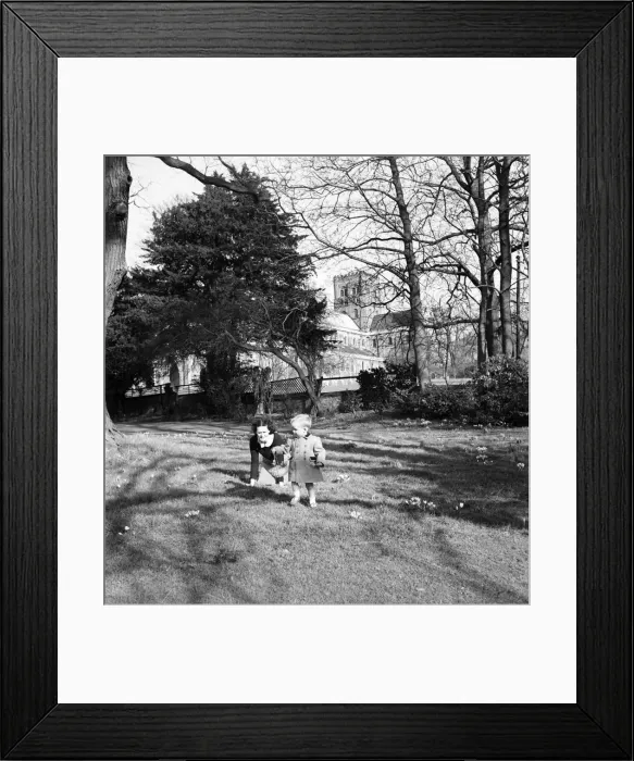 Framed Print : Mother and her little boy playing in the park at St. Albans. March 1952 C1266-003 Framed Print : Mother and her little boy playing in the park at St. Albans. March 1952 C1266-003