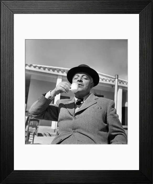 Framed Print : People of Cyprus. Local man enjoying a cup of coffee in a cafe. March 1952 C1296-002 Framed Print : People of Cyprus. Local man enjoying a cup of coffee in a cafe. March 1952 C1296-002