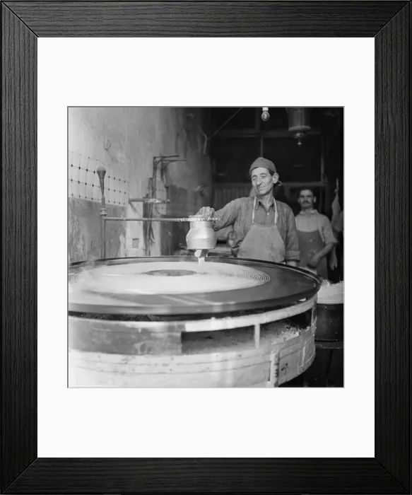 Framed Print : A baker making bread in a town in Cyprus. March 1952 C1297-006