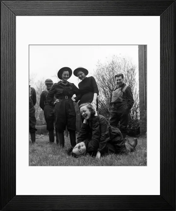 Framed Print : Civil Defence corps train at Hendon. March 1952 C1349 Framed Print : Civil Defence corps train at Hendon. March 1952 C1349