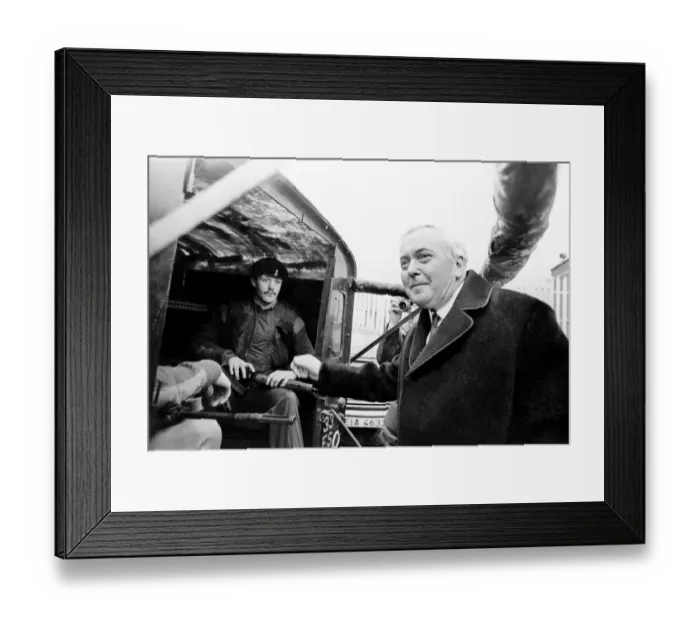 Framed Print : Prime Minister Harold Wilson seen here meeting the troops
