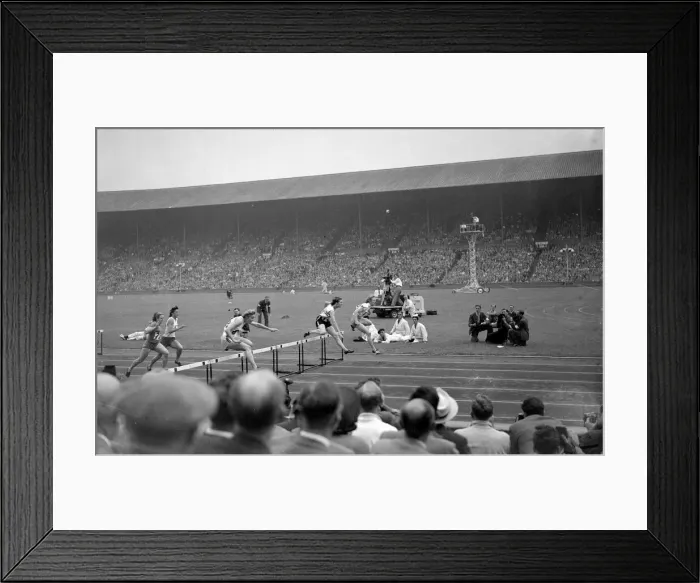 Framed Print : Olympic Games 1948 80 Metres Hurdles Final at Wembley Stadium - won by Fanny Blankers Framed Print : Olympic Games 1948 80 Metres Hurdles Final at Wembley Stadium - won by Fanny Blankers
