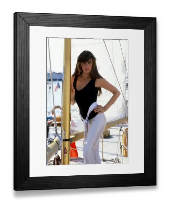 Framed Print : Actress Caroline Munro at the Cannes Film Festival, she stars in the film Maniac