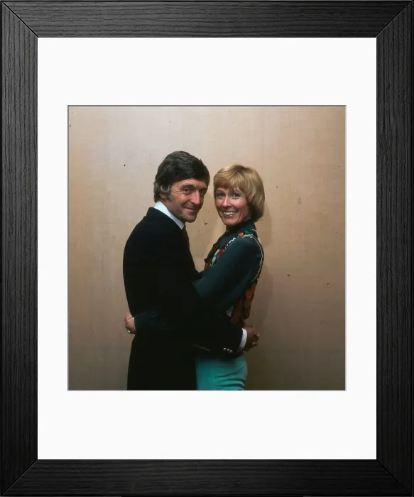 Framed Print : Michael Parkinson TV chat show presenter March 1986 with wife Mary Parkinson