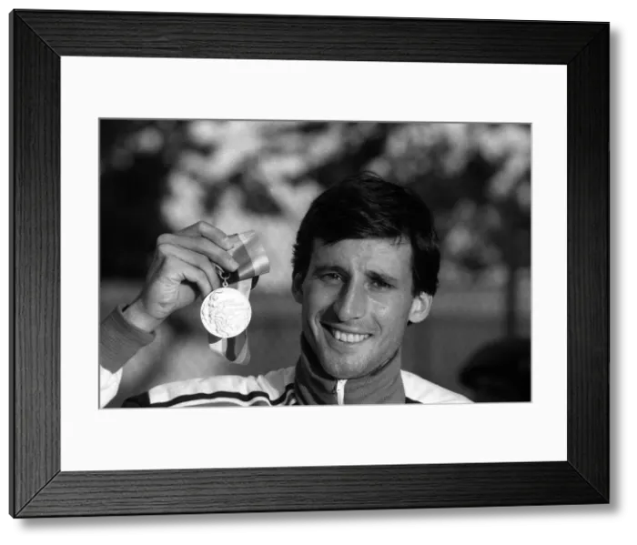 Framed Print : Sebastion Coe with his medal he won at Olympics 1984 at Los Angeles Framed Print : Sebastion Coe with his medal he won at Olympics 1984 at Los Angeles