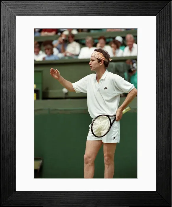 Framed Print : Wimbledon Tennis. McEnroe v. Edberg. July 1991 91-4197-076 Framed Print : Wimbledon Tennis. McEnroe v. Edberg. July 1991 91-4197-076