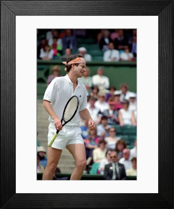 Framed Print : Wimbledon Tennis. A distraught John McEnroe losing to Stefan Edberg