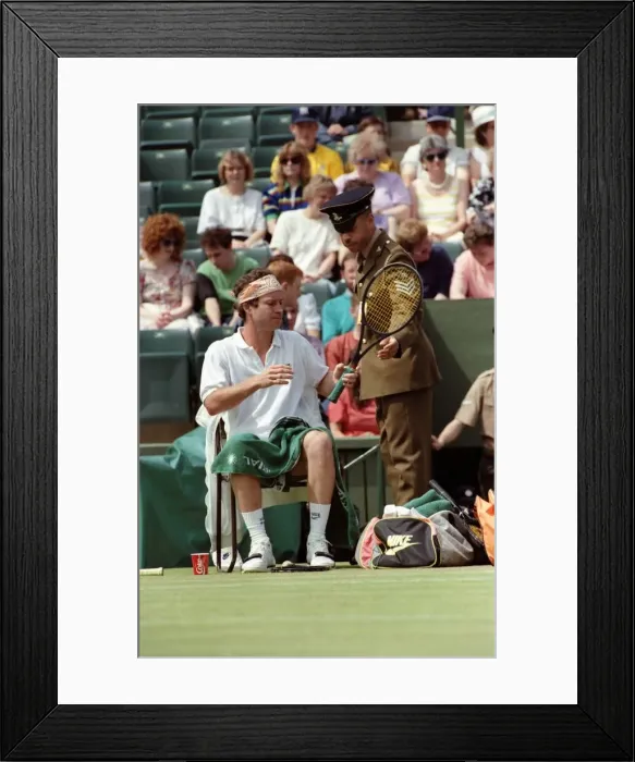 Framed Print : Wimbledon Tennis. McEnroe v. Edberg. July 1991 91-4197-032 Framed Print : Wimbledon Tennis. McEnroe v. Edberg. July 1991 91-4197-032