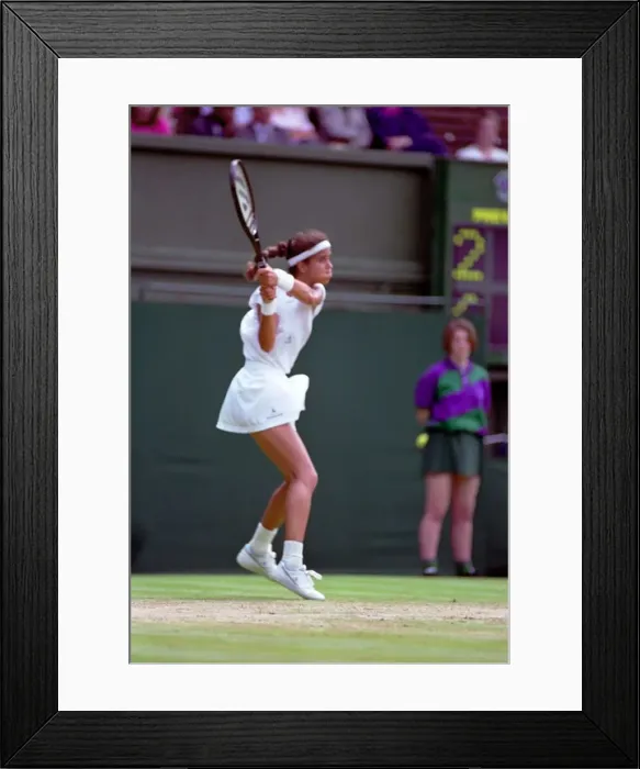Framed Print : Wimbledon Tennis. A. Sanchez Vicario v. Fernandez. July 1991 91-4196-071