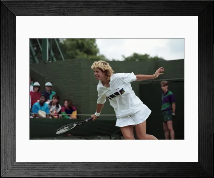 Framed Print : Wimbledon Tennis. Brenda Schultz in action. July 1991 91-4184-050 Framed Print : Wimbledon Tennis. Brenda Schultz in action. July 1991 91-4184-050